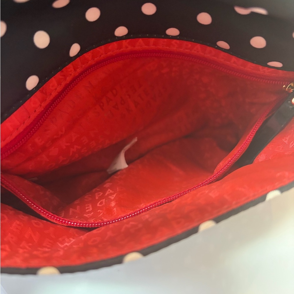 #502 Kate spade Black and White Polka Dot Crossbody Bag. Very clean inside - Picture 10 of 15